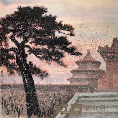 朱军山 新妆 立轴 91×91cm